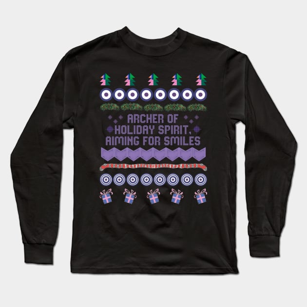 Archer of Holiday Spirit - Aiming for Smiles Long Sleeve T-Shirt by LopGraphiX